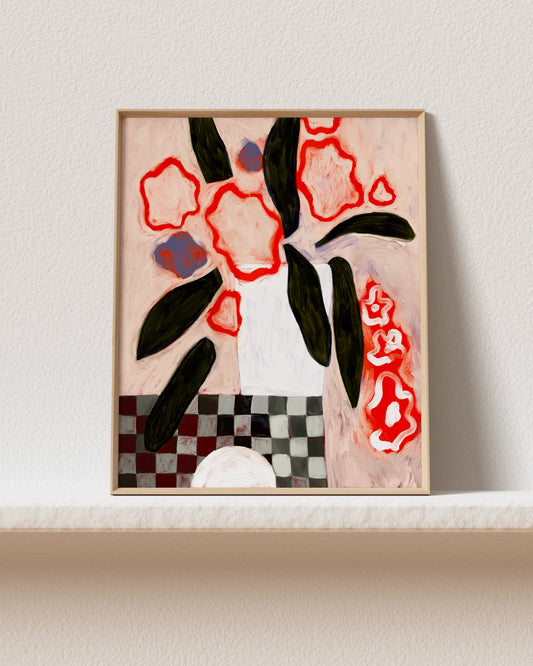 Flowers at Sunset Art Print