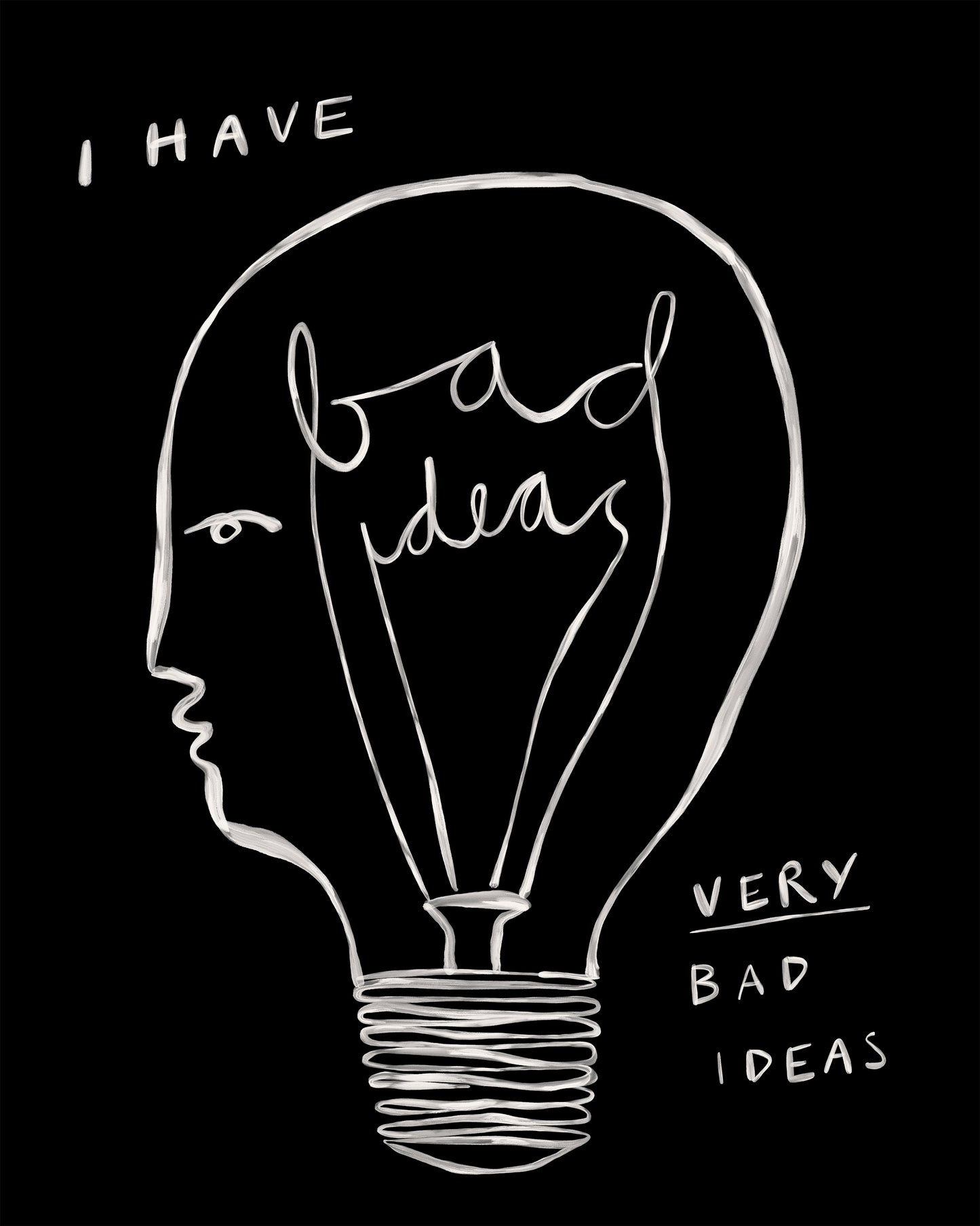 Bad Ideas (Dark) Art Print