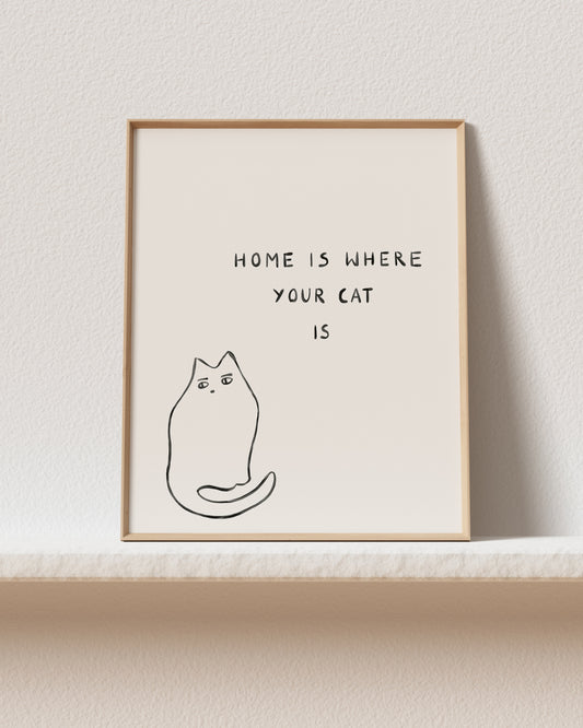 Home Is Where Your Cat Is Art Print