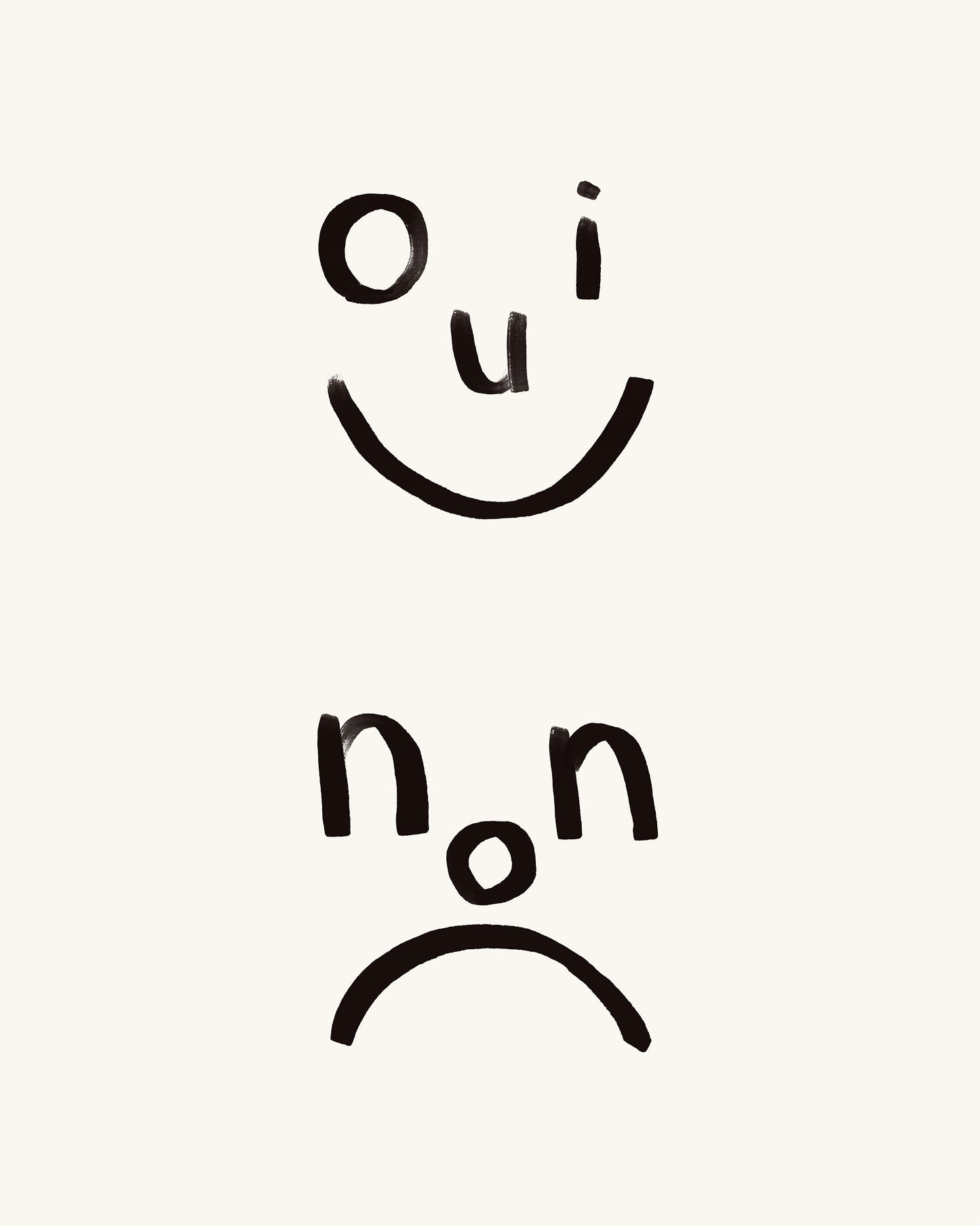Oui Non Art Print